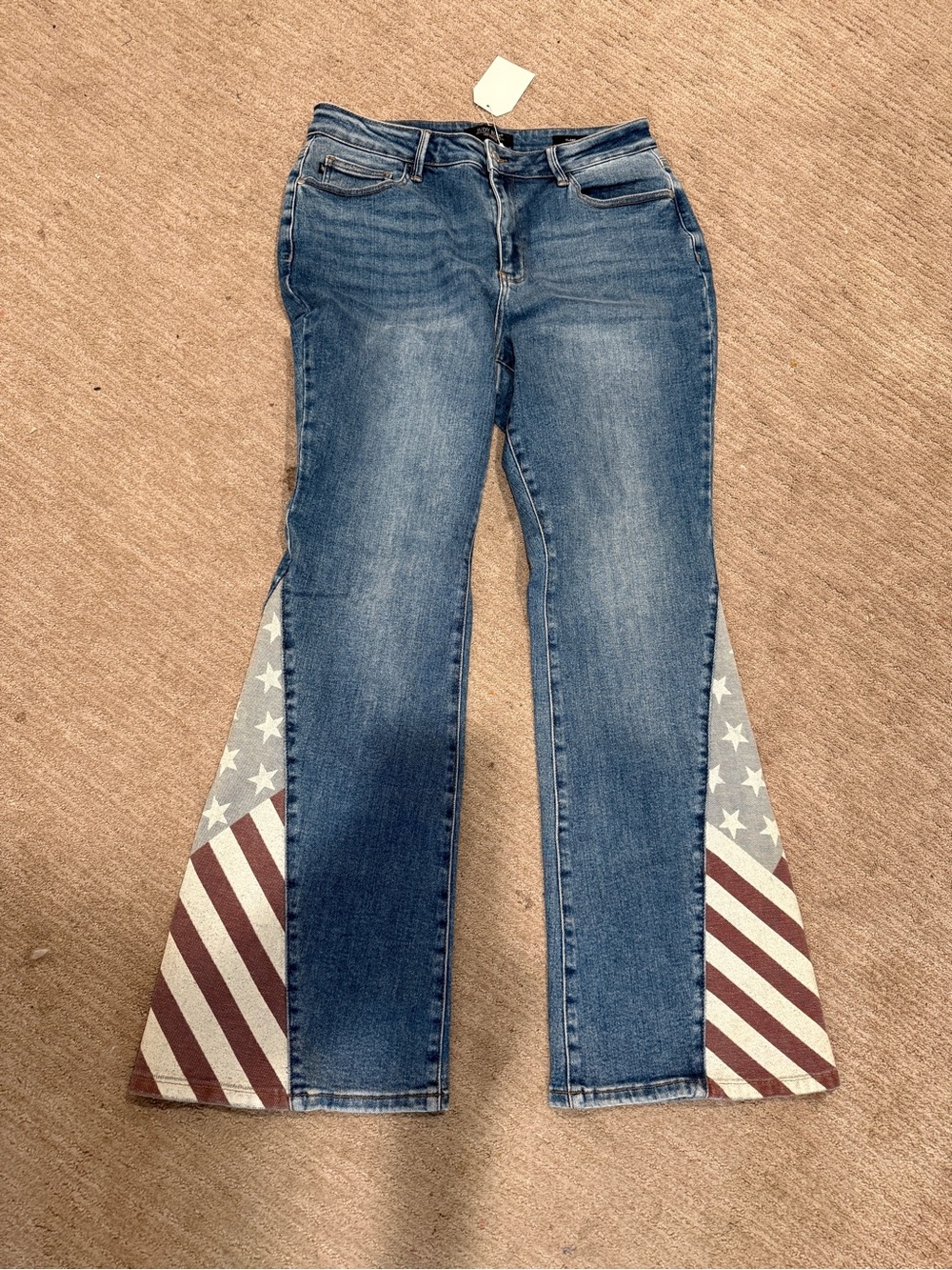 Judy Blue Freedom Rings American flag flare jeans size 14w